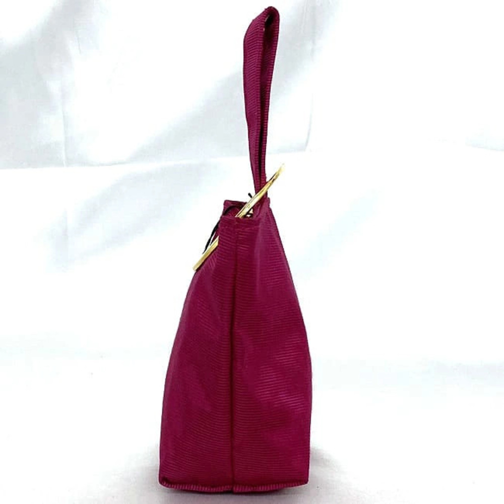 Celine Circle Zipper Retro Pink Logo Case Clutch
